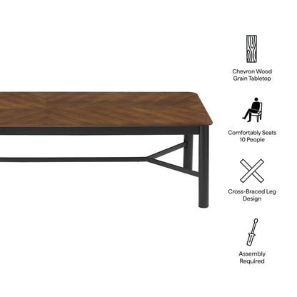 Modway furniture Ashlan 110" Rectangle Dining Table - EEI-7463-WAL