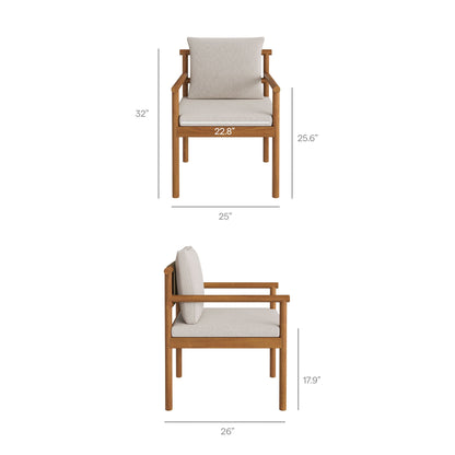 Modway Furniture Eleni 7 Piece Outdoor Patio Teak Wood Dining Set by Modway - EEI-7563-WGR-FLI
