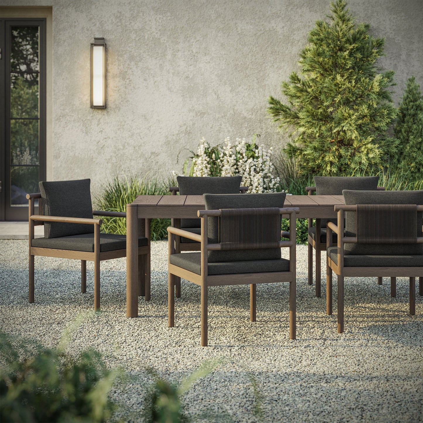 Modway Furniture Eleni 7 Piece Outdoor Patio Teak Wood Dining Set by Modway - EEI-7563-WGR-FLI