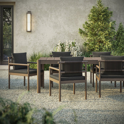 Modway Furniture Eleni 7 Piece Outdoor Patio Teak Wood Dining Set by Modway - EEI-7563-WGR-FLI