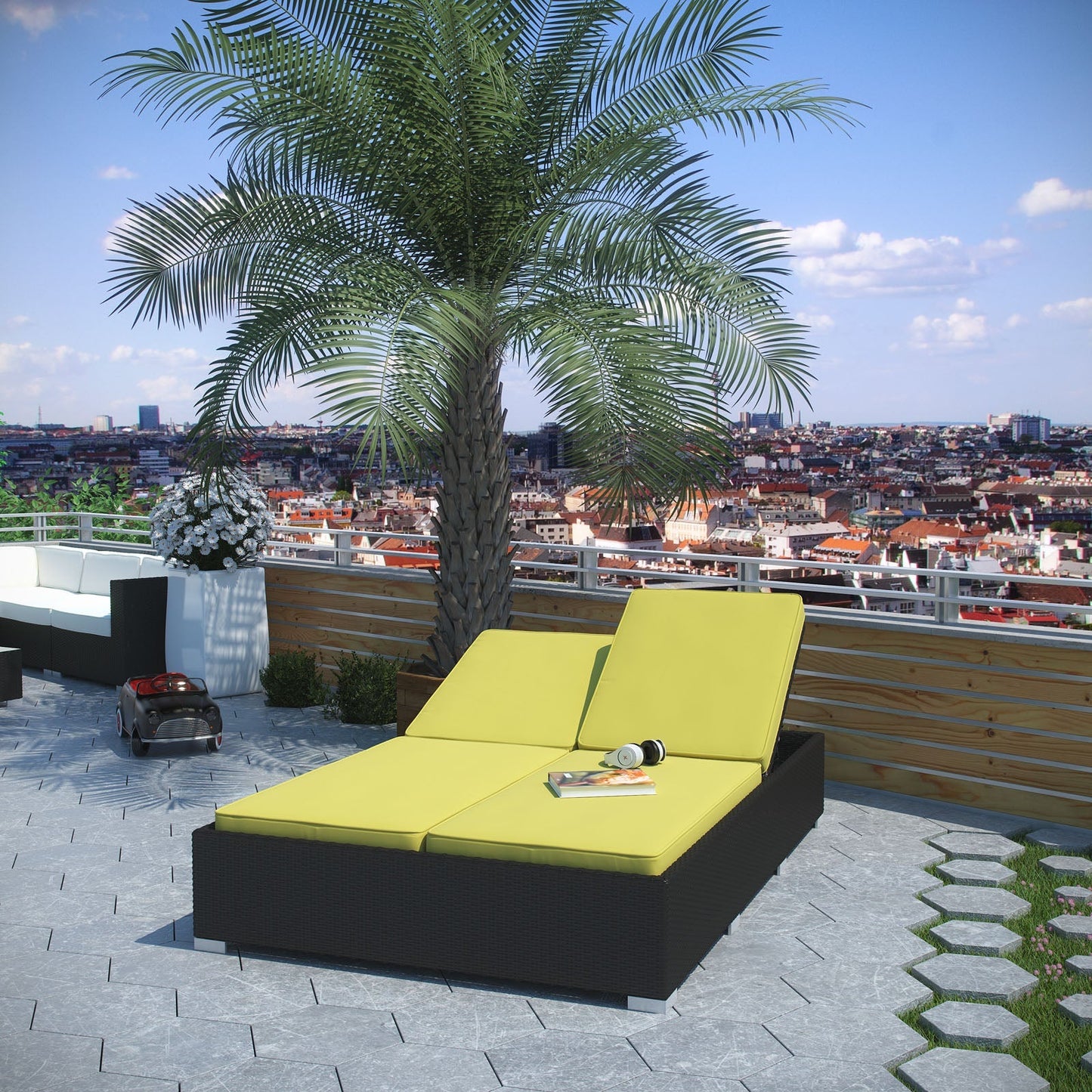 Modway Furniture Evince Double Outdoor Patio Chaise - EEI-787-EXP-PER