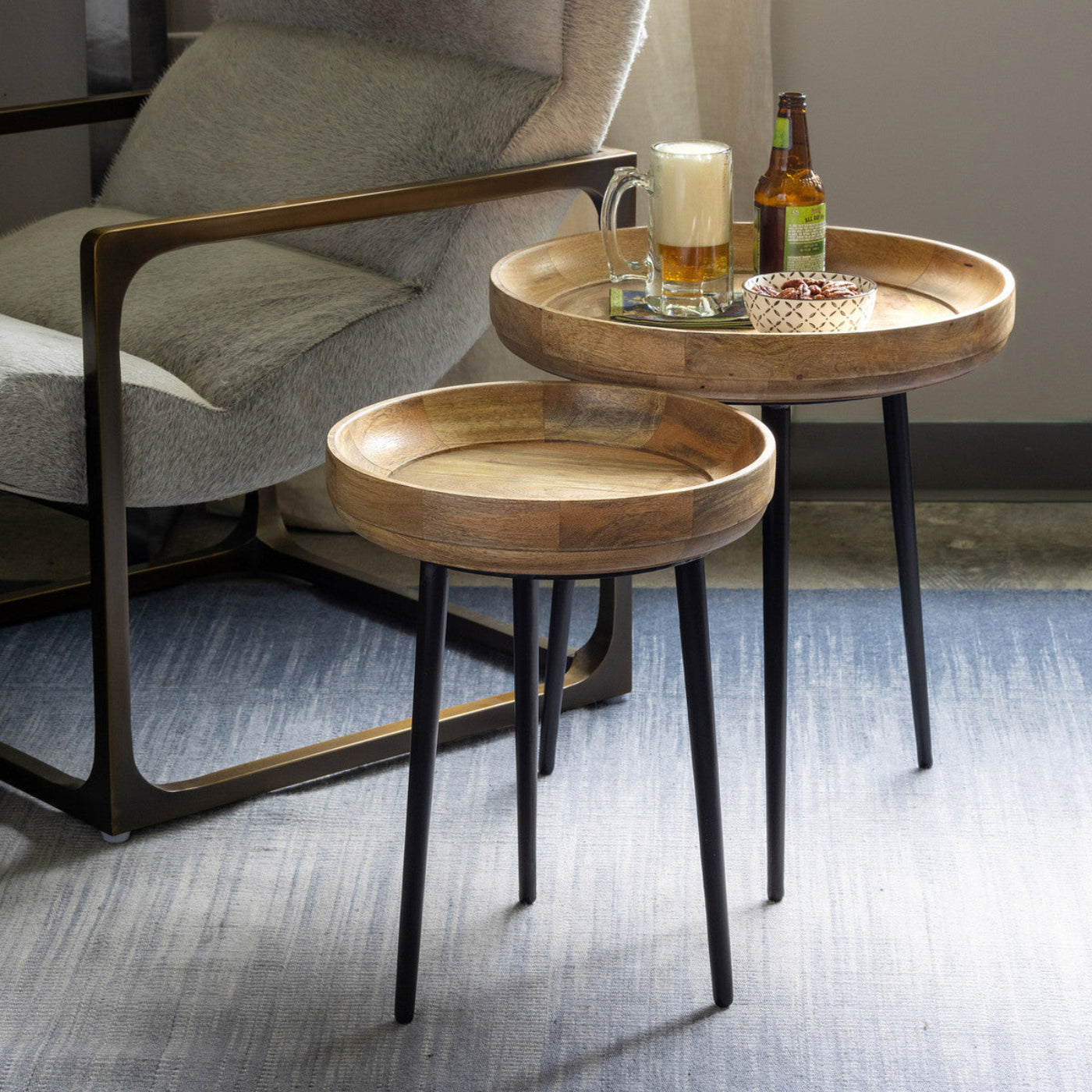 Park Hill Collection Urban Living Nested Wood and Iron Occasional Tables, Set of 2 - Park Hill Collection Urban Living Osborne Iron Console - EFC20147EFS06054