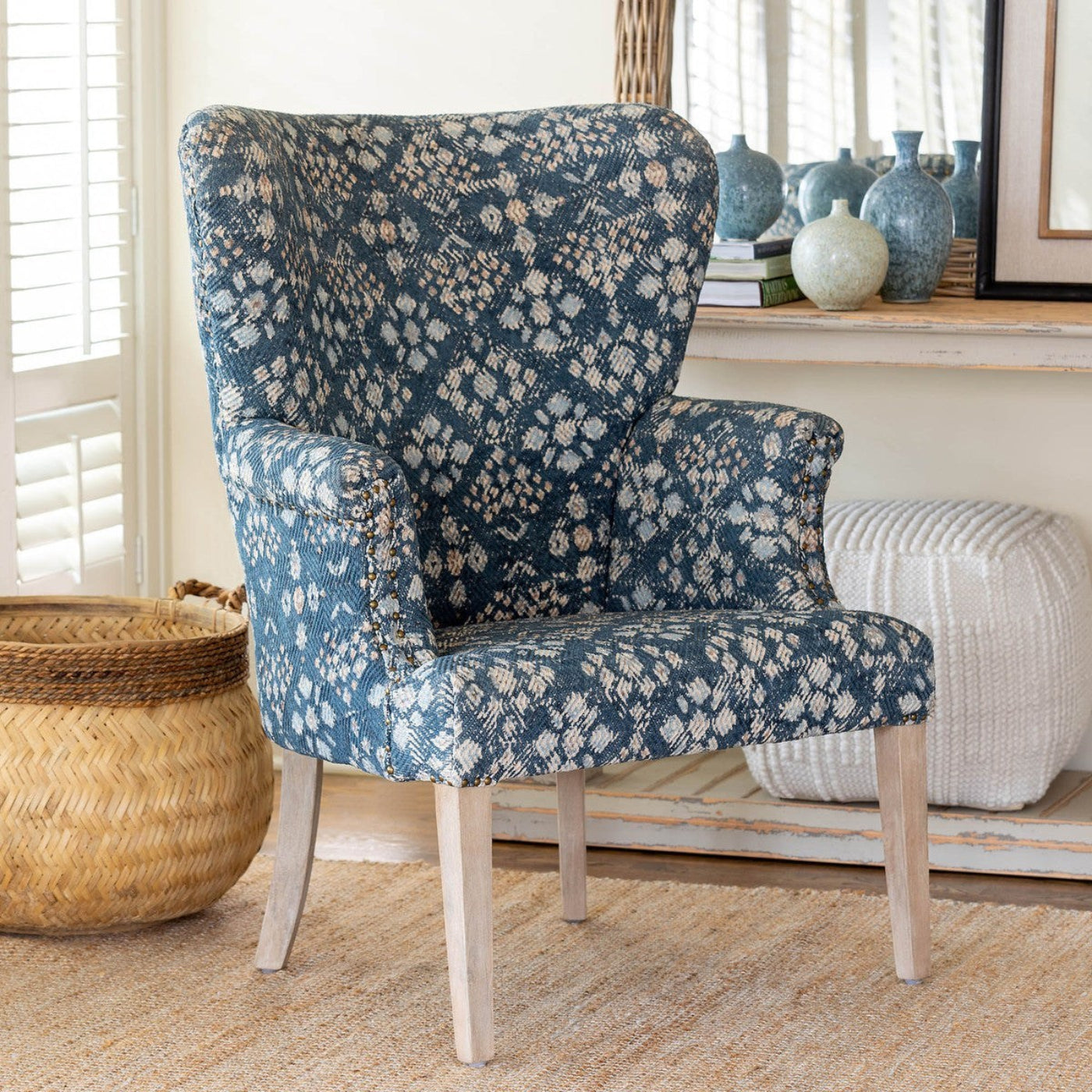 Park Hill Collections Coastal Cottage Estella Upholstered Arm Chair - EFS06064
