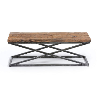 Park Hill Collection Lodge Railway Wood and Iron Coffee Table - EFT06056