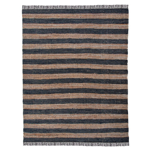 Park Hill Collection Lodge Leather and Hemp Woven Rug, 7'9" x 9'9" - EHF06169