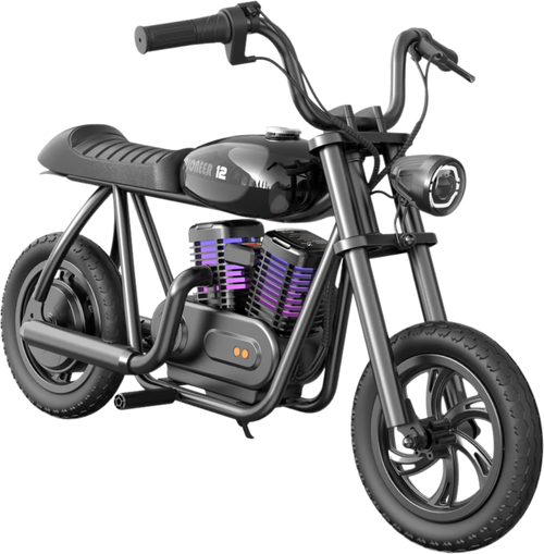 Hyper Gogo Pioneer 12 Plus Electric Kids Motorcycle Bluetooth Speaker 21.9V 160W 10 MPH 7.5 Miles - EL-MB05P-BLACK
