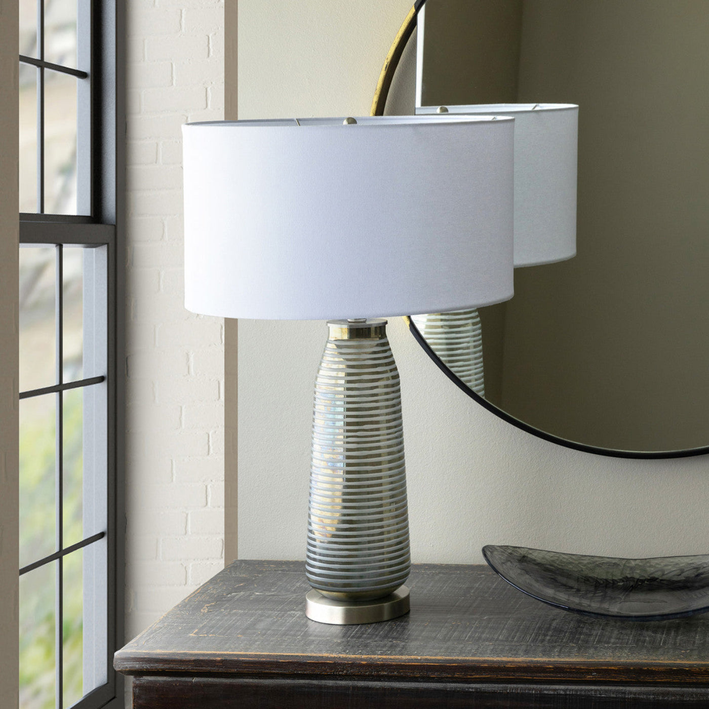 Park Hill Collection Urban Living Delany Grinded Glass Lamp - ELT10026