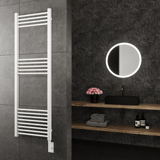 Paris Mirror Eos Wall Mounted Electric Towel Warmer in White - EOSWHTFL17