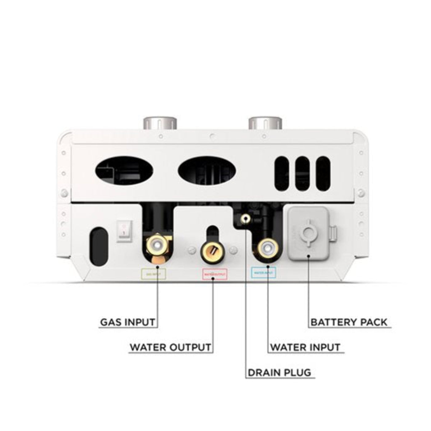 GREE Eccotemp Luxé 1.85 GPM Portable Outdoor Liquid Propane Tankless Water Heater with EccoFlo Diaphragm 12V Pump and Strainer - EL7-PS