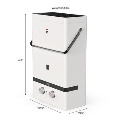 Eccotemp Luxé 3.0 GPM Portable Liquid Propane Outdoor Tankless Water Heater with EccoFlo Diaphragm 12V Pump and Strainer - EL10-PS