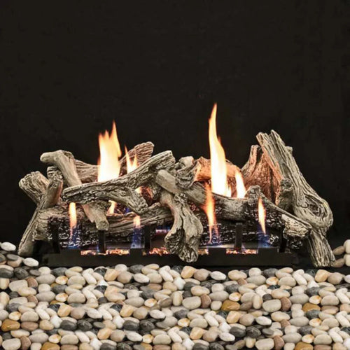 Empire Driftwood Burncrete Vented Gas Log Set - LS18CD