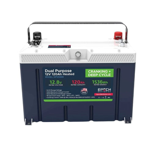 Epoch 12V 120Ah - Group 27 - Cranking & Deep Cycle Lithium Battery (Dual Purpose) - DP12120H