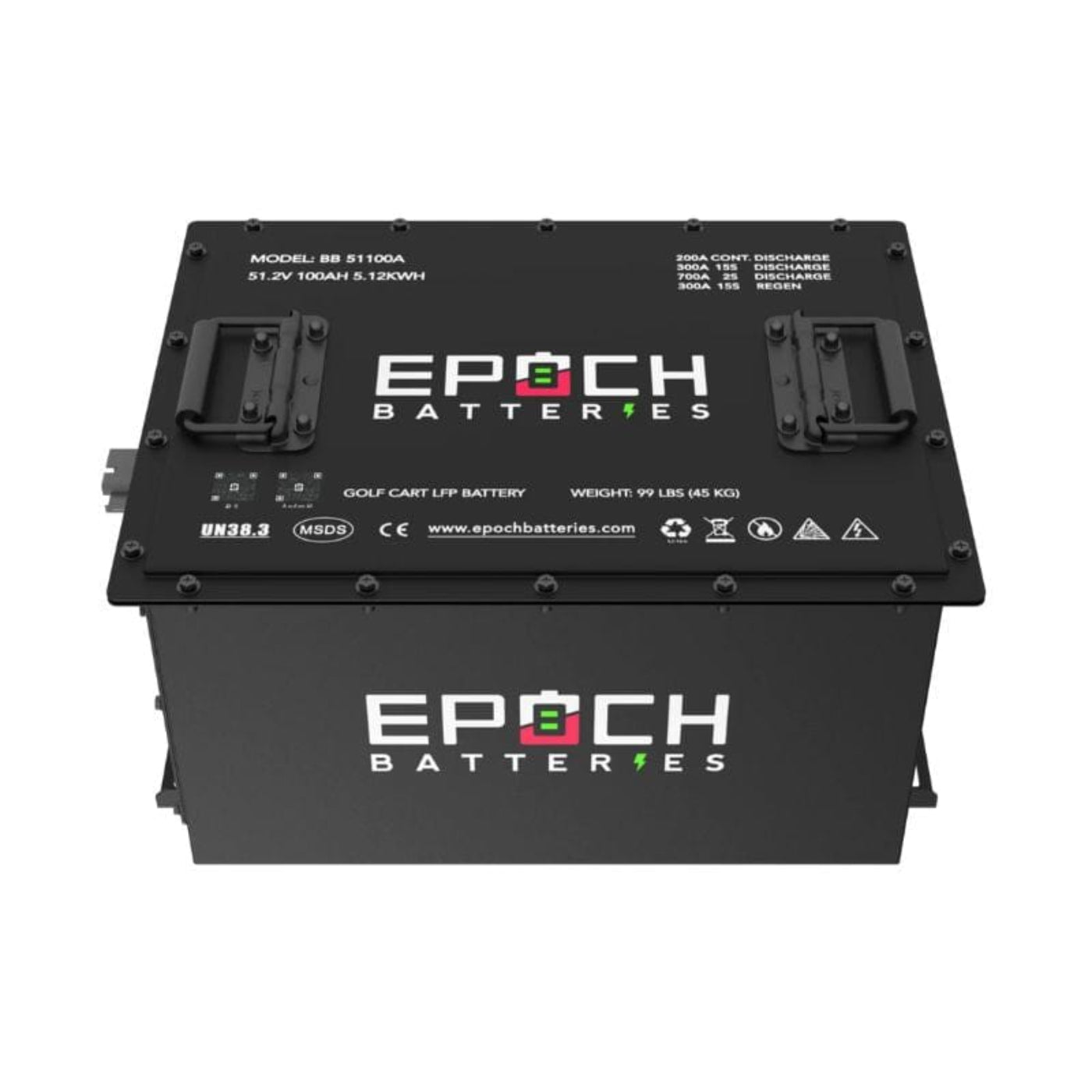 Epoch 48V 100Ah (Club Car) Lithium (LiFePO4) Golf Cart Battery - Complete Kit - BB51100A-1