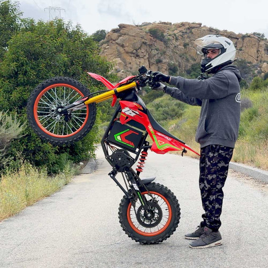 HappyRun F18 Mid-Drive Electric Dirt Bike - F18-red