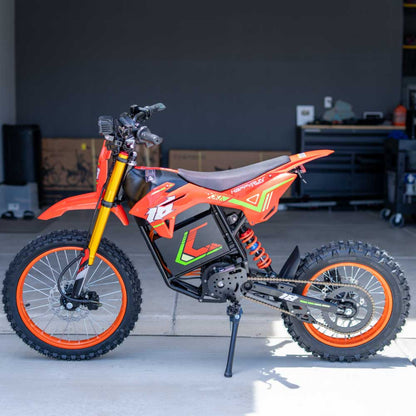 HappyRun F18 6000W Mid-Drive Electric Dirt Bike - F18-red