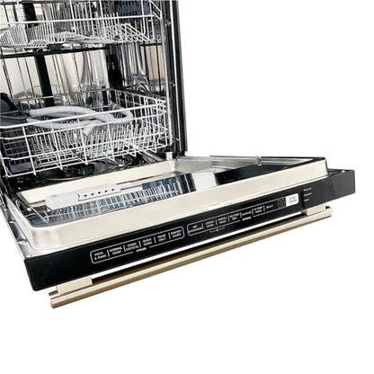 Forno 4-Piece Appliance Package - 36-Inch Gas Range, 60-Inch Pro-Style Refrigerator, 24-Inch Microwave Oven, & 3-Rack Dishwasher in Stainless Steel - AP4-60S-6244-36-MWO