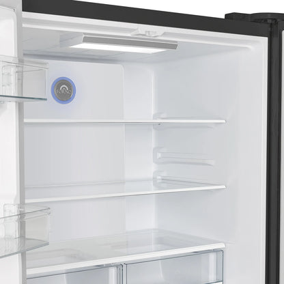 Forno Espresso Moena 36-inch 19.2 Cu.ft French Door Refrigerator in Black with Stainless Steel Handle  - FFRBI1820-36BLK