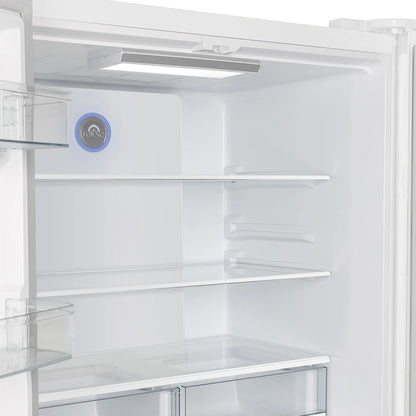 Forno Espresso Moena 36-inch 19.2 Cu.ft French Door Refrigerator in White with Antique Brass Handle  - FFRBI1820-36WHT