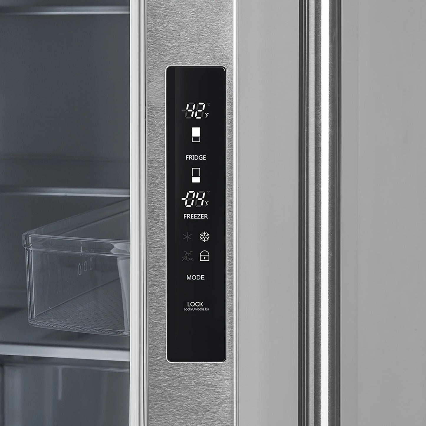 Forno Moena 36-Inch French Door 19.2 cu. ft Refrigerator with Modern Decorative Grille in Stainless Steel (FFRBI1820-40MG)