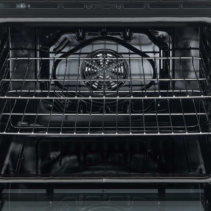 Forno 5-Piece Appliance Package - 30-Inch Electric Range, Under Cabinet Range Hood, Refrigerator with Water Dispenser, Dishwasher, and 30-Inch Microwave Drawer in Black with Antique Brass Trim - APW5-6012-30BLK-MWD30