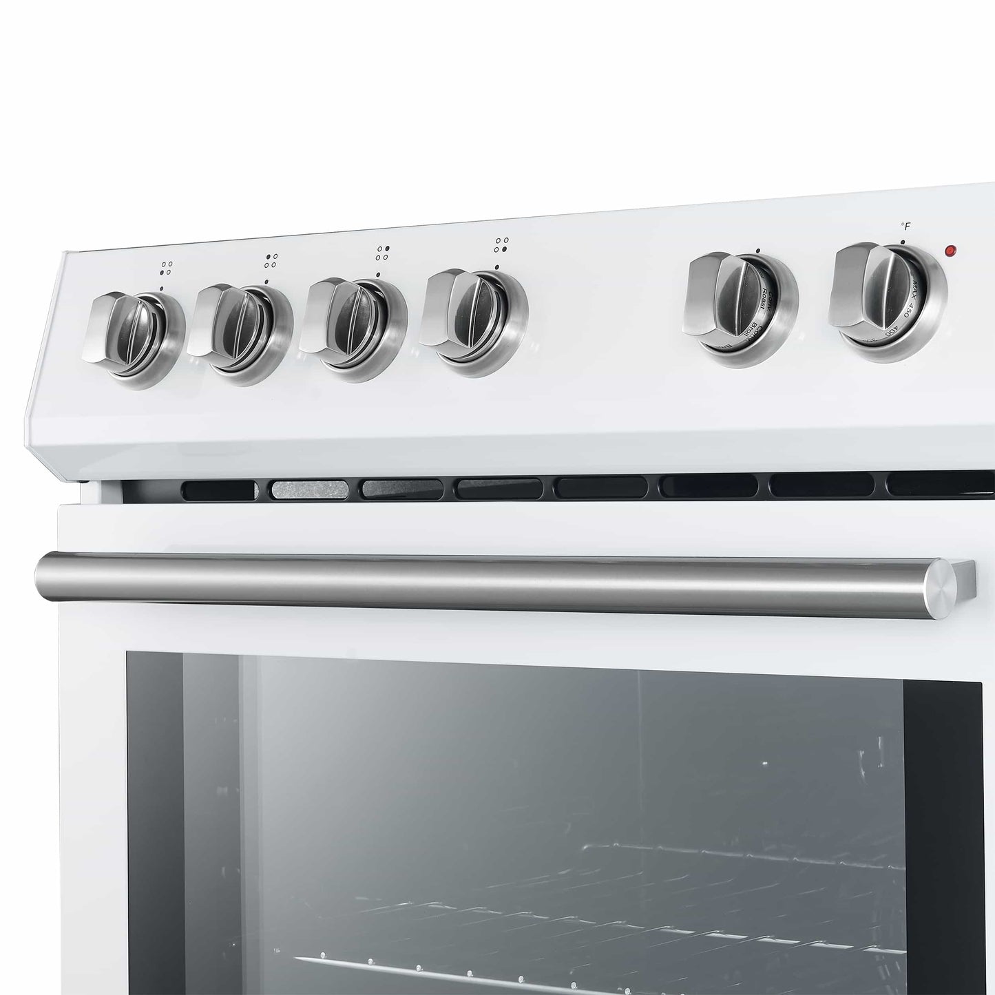 Forno 5-Piece Appliance Package - 30-Inch Electric Range, Under Cabinet Range Hood, Refrigerator with Water Dispenser, Dishwasher, and 30-Inch Microwave Drawer in White with Stainless Steel Trim - APW5-6012-30WHT-MWD30