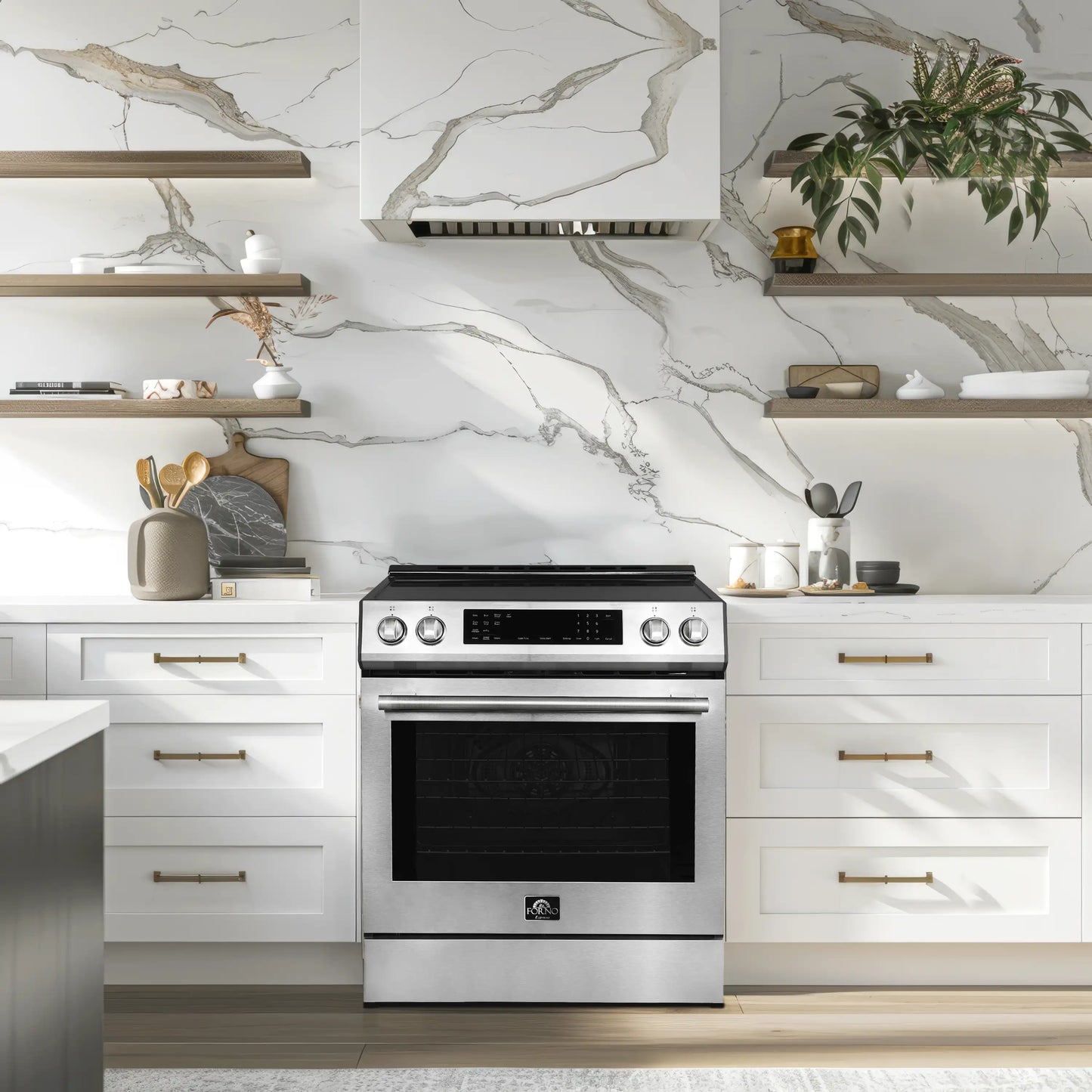 Forno Espresso Donatello 30-Inch Induction Range with Digital Display in Stainless Steel  - FFSIN0905-30