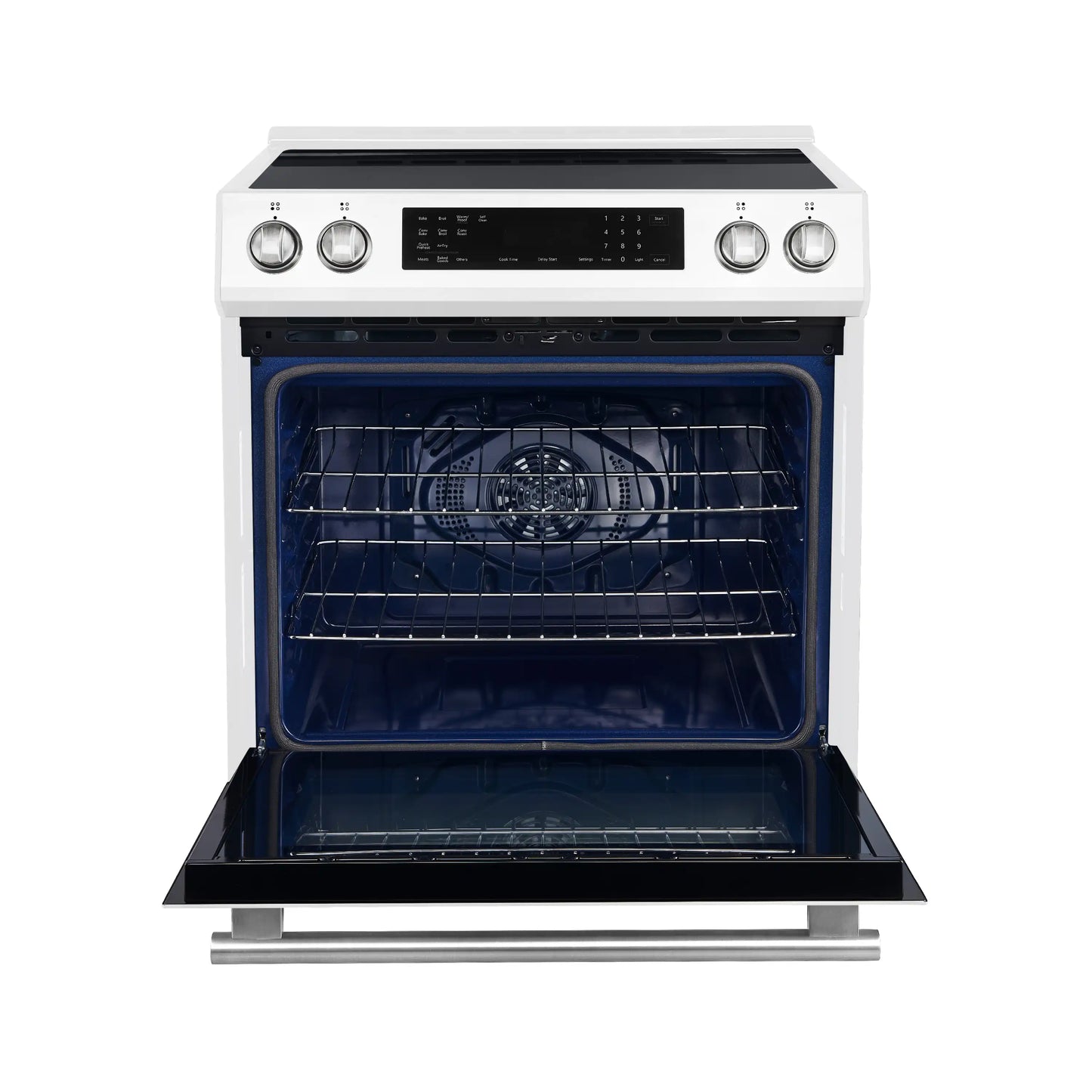 Forno Espresso Donatello 30-Inch Induction Range with Digital Display in White with Stainless Steel Handle  - FFSIN0905-30WHT