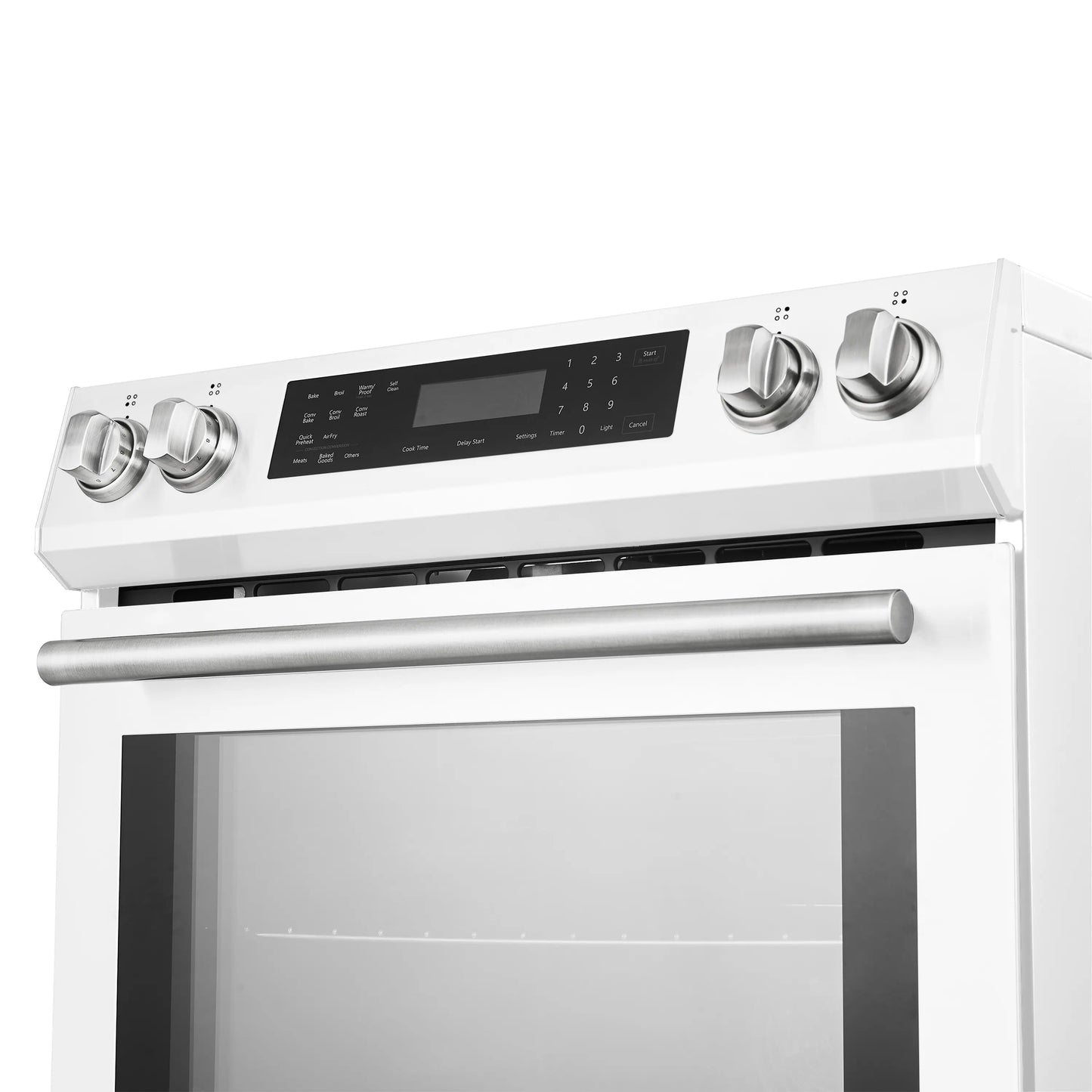 Forno Espresso Donatello 30-Inch Induction Range with Digital Display in White with Stainless Steel Handle  - FFSIN0905-30WHT