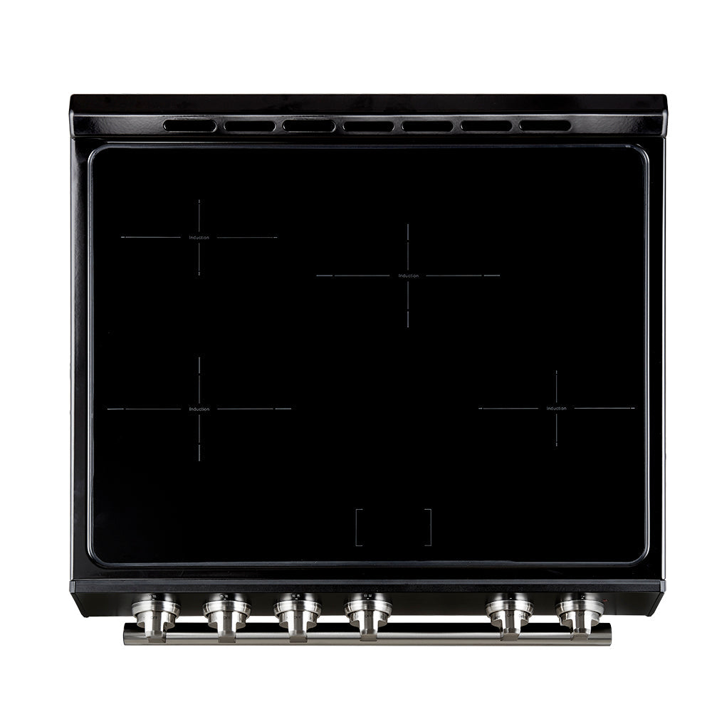 Forno 5-Piece Appliance Package - 30-Inch Induction Range, Under Cabinet Range Hood, French Door Refrigerator, Dishwasher, and 30-Inch Microwave Drawer in Black with Stainless Steel Trim - APR5-982-30BLK-MWD30