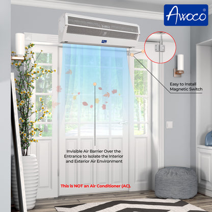AWOCO Super Power Air Curtain ETL 120V Unheated w/Magnetic Switch by Awoco - FM1509-ETL