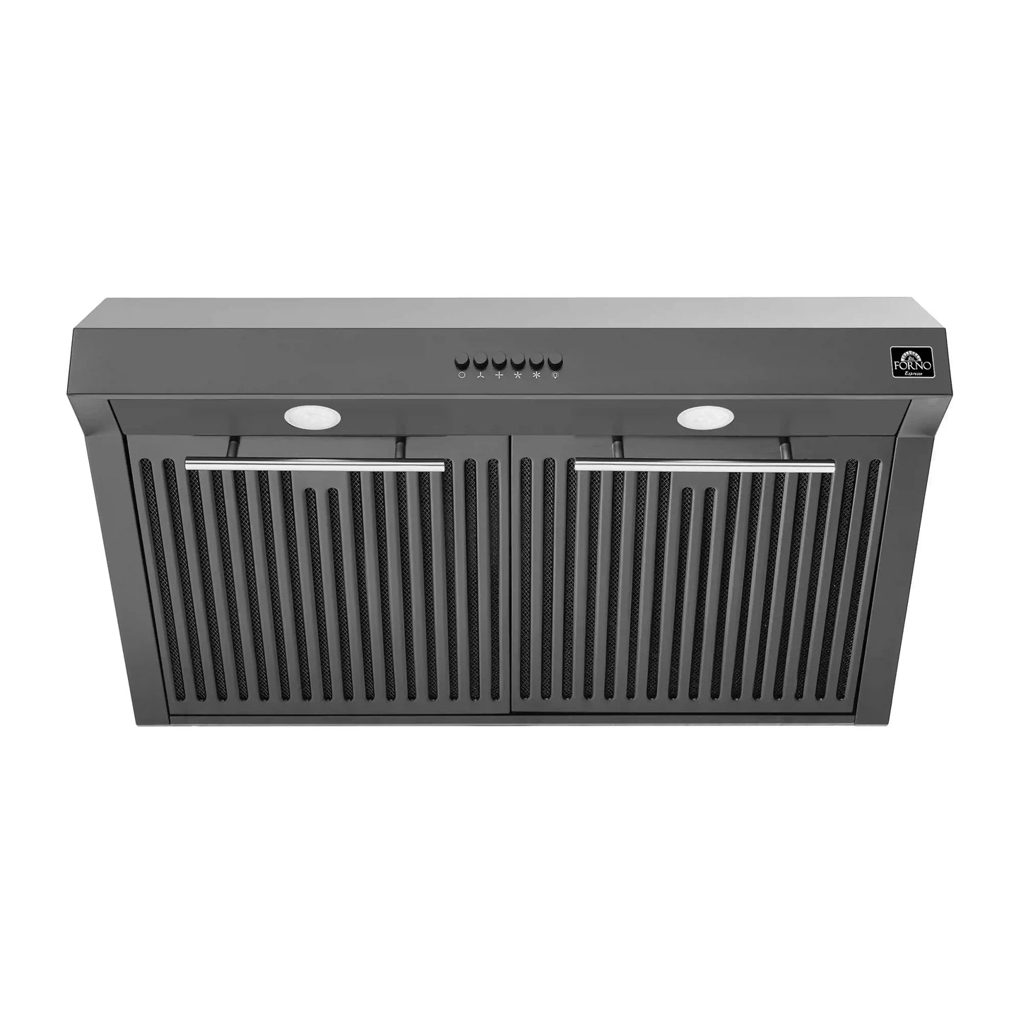 Forno 5-Piece Appliance Package - 30-Inch Induction Range, Under Cabinet Range Hood, Refrigerator, Dishwasher, and 24-Inch Microwave Drawer in Black with Stainless Steel Trim - APR5-905-30BLK