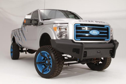Fab Fours FS08-Q1961-1 Ford F250/F350 Superduty 2008-2010 Black Steel Elite Front Bumper No Guard with Tow Hooks - FS08-Q1961-1