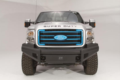 Fab Fours FS08-Q1961-1 Ford F250/F350 Superduty 2008-2010 Black Steel Elite Front Bumper No Guard with Tow Hooks - FS08-Q1961-1