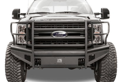 Fab Fours FS99-Q1660-1 Ford F250/F350 Superduty 1999-2004 Black Steel Elite Front Bumper Full Guard with Tow Hooks