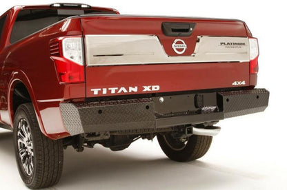 Fab Fours NT16-T3750-1 Nissan Titan XD 2016-2020 Black Steel Rear Bumper