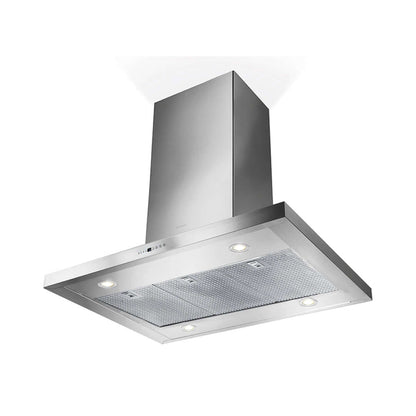 Faber Bella Isola Island Mount Range Hood with Size Options in Stainless Steel - BELAIS36SS600-B