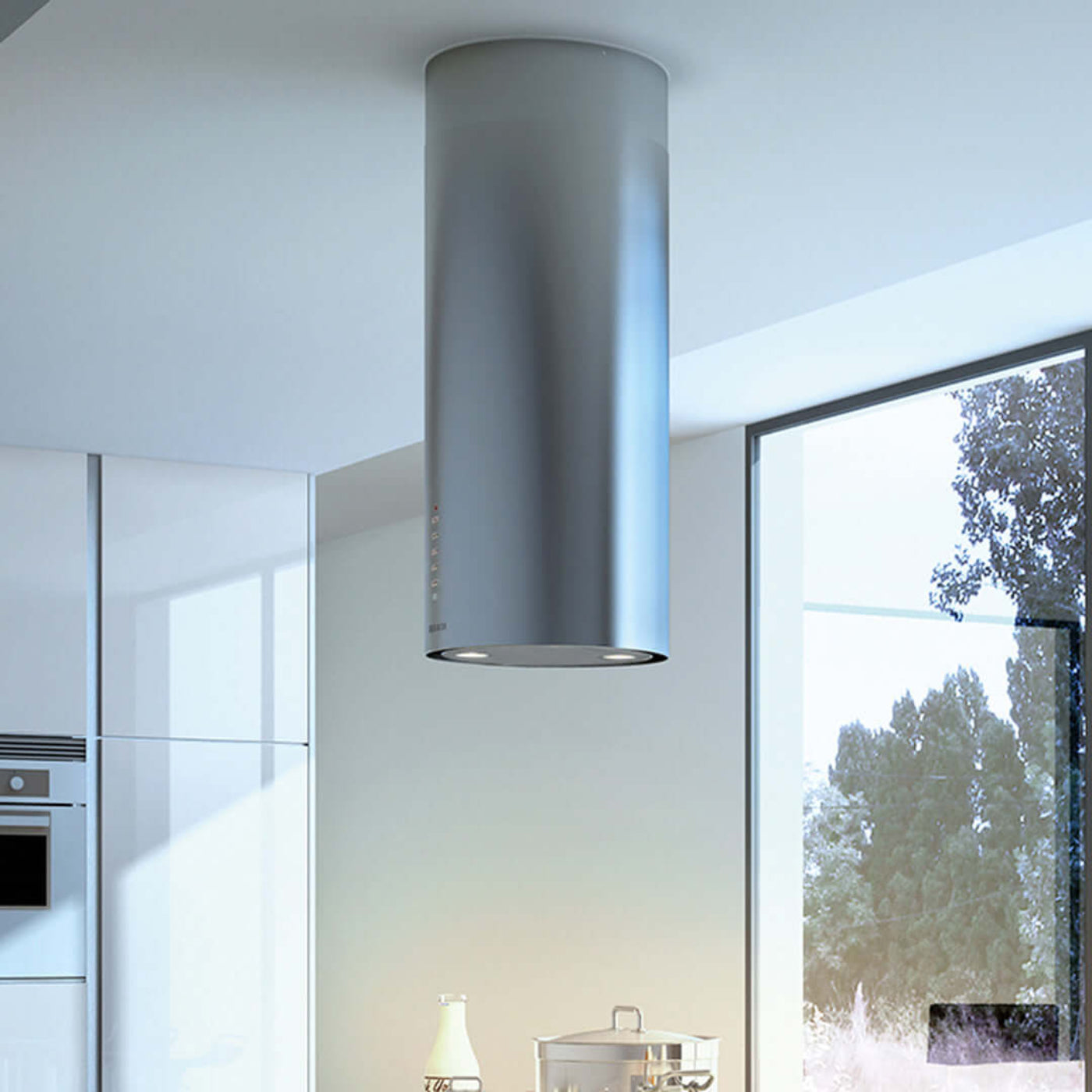 Faber Cylindra Isola 15 in. Island Mount Range Hood in Stainless Steel (CYLNIS15SS600) - CYLNIS15SS600