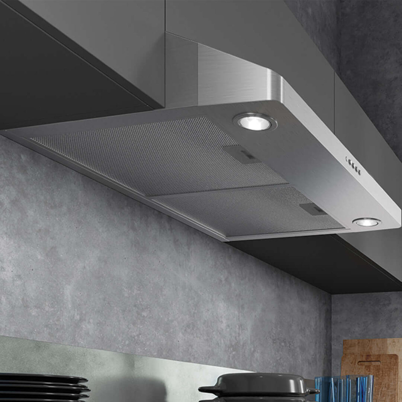Faber Levante G Under Cabinet Range Hood with Size Options in Stainless Steel - LEVG24SS300