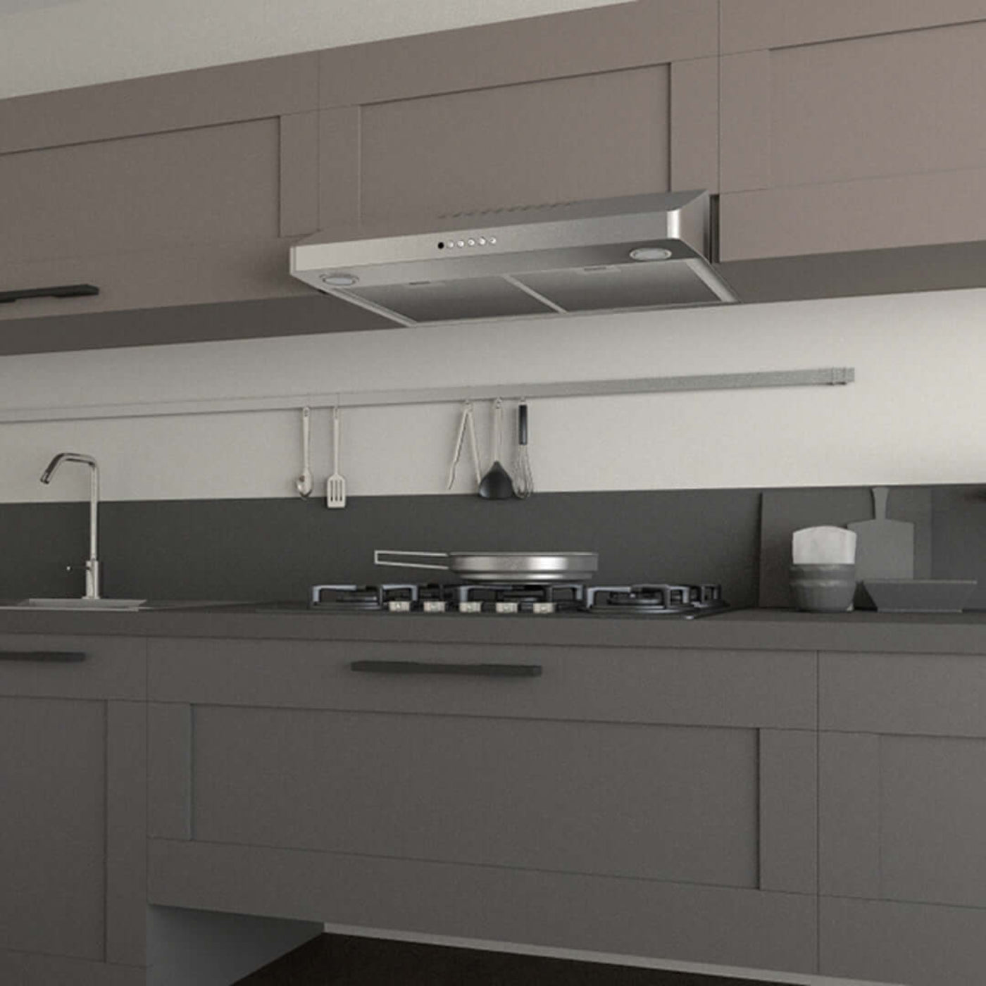Faber Levante II Under Cabinet Range Hood with Size Options in Stainless Steel - LEVT30SS395