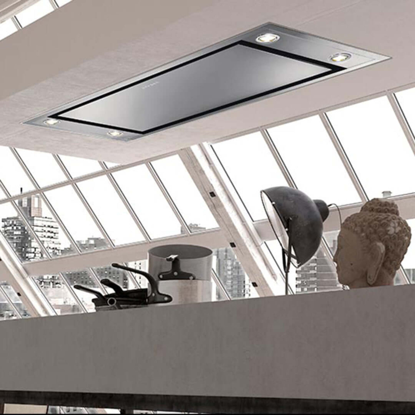 Faber Stratus Isola Stainless Steel Island Mount Range Hood with Size Options - STRTIS36SSNB