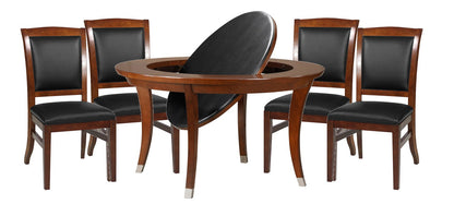Sterling 54 Inch Flip Top 2 in 1 Game Table with 4 Heritage Dining Chairs