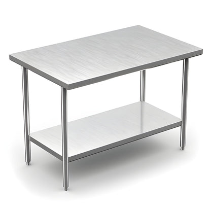 Winholt 30" x 60" All Welded Stainless Steel Knock-Down Table with Undershelf - DTS-3060-HKD