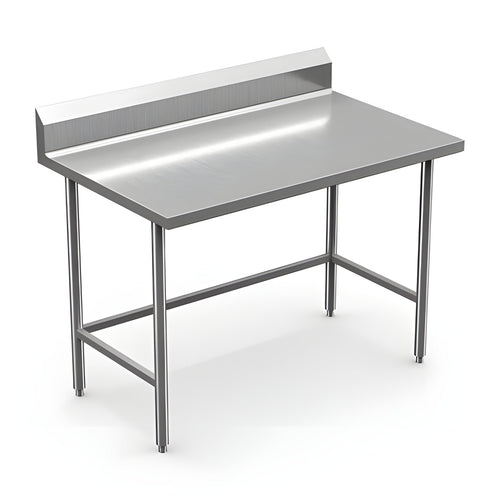 Winholt 30" x 60" All Welded Stainless Steel Knock-Down Table with Backsplash and Undershelf - DTSBB-3060-HKD