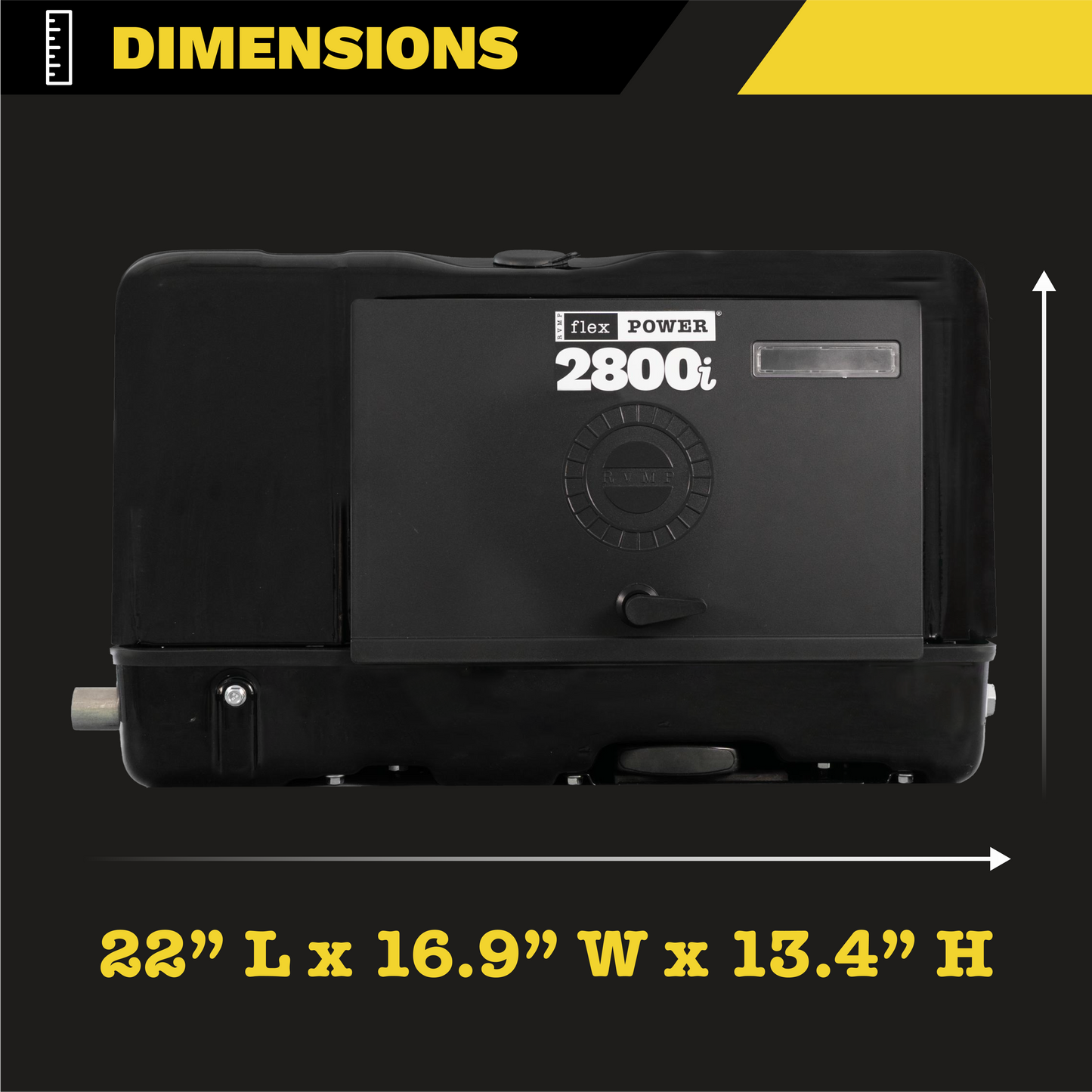 RVMP Flex Power 2800i | 2800 Watt Dual-Fuel Installed RV Generator -, 4LI-RV281