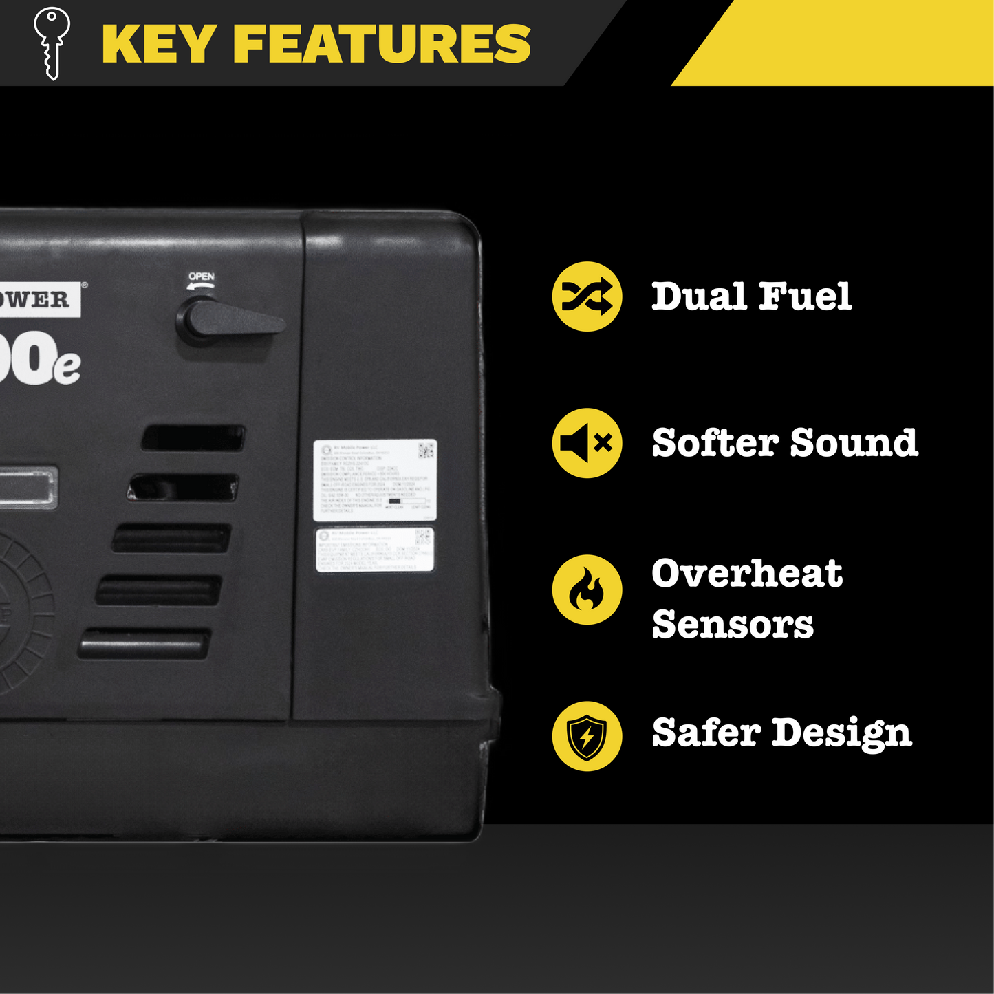 RVMP Flex Power 5500e | 5500 Watt EFI Dual-Fuel Installed RV Generator - 4L1-RV551-EFI