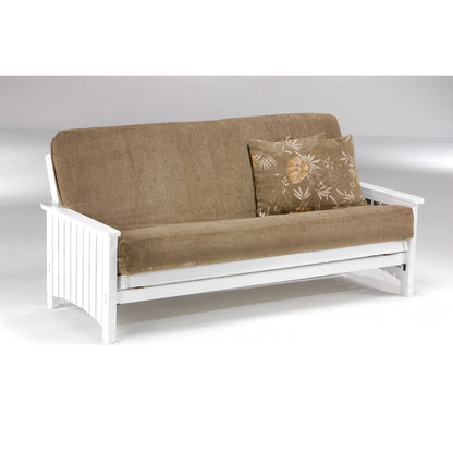 Night and Day Furniture Key West Standard Futon Frame Complete in White - KEY-BN-QEN-COM-WH