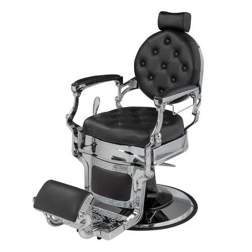 OmySalon BC1602 Vintage Style Heavy Duty Hydraulic Recline Barber Chair - G59000499
