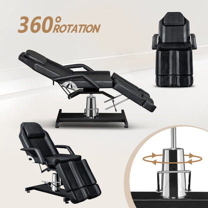 OmySalon HTBS 71in Professional 360 Degree Rotating Hydraulic Height Adjustable Facial Massage Tattoo Bed with 2 Adjustable Split Legs - A0259G59000638