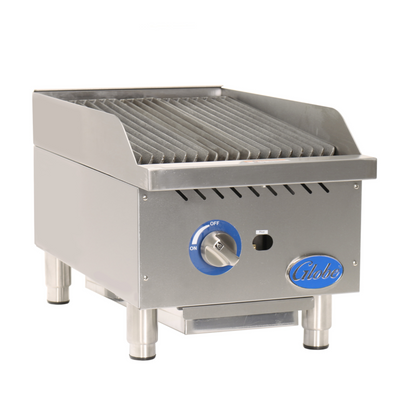 Globe 15" Gas Lava Rock Charbroiler - 40,000 BTU - GLGCB15GRK