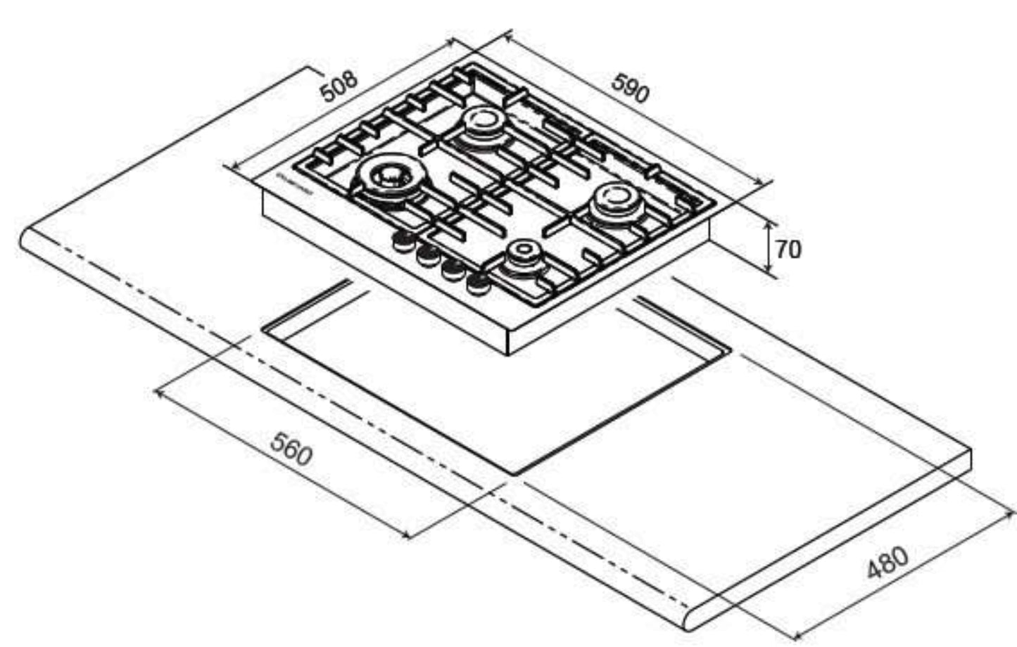 Kleenmaid 60cm Stainless Steel Gas Cooktop - GCT6030